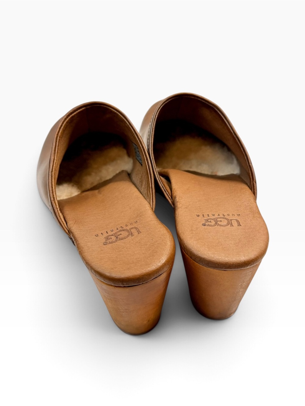 ๐ UGG Sin 1951 Leather Wooden Clogs โ Brown, Size 7 - Picture 5 of 10